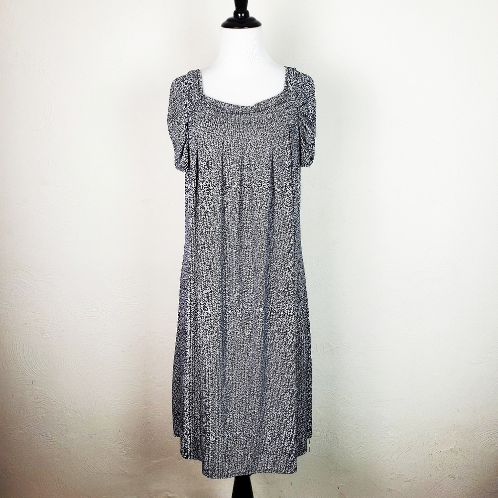 Mary McFadden Dress Pleated Gathered Print Draped Spring Summer Fall Designer